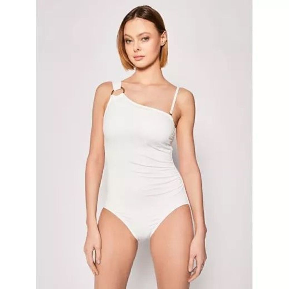 New. Michael Kors white one shoulder swimsuit.  Size 14. - Picture 8 of 8